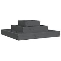VidaXL Plantenbak 80x80x27 cm massief grenenhout grijs - thumbnail