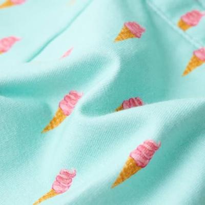 Kindershorts met trekkoord ijsjesprint 128 lichtmintkleurig
