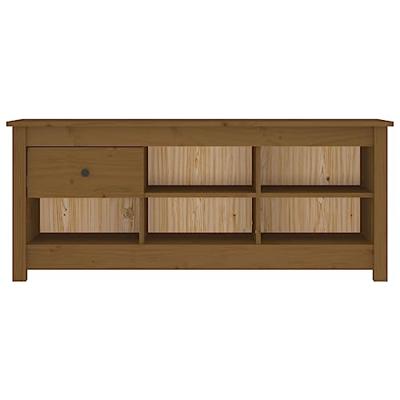 VidaXL Schoenenkast 110x38x45,5 cm massief grenenhout honingbruin