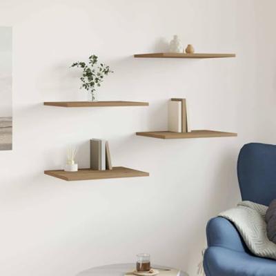 Wandschappen 4 st 40x30x1,5 cm bewerkt hout artisanaal eiken Wandschappen 4 st 40x30x1,5 cm bewerkt hout artisanaal eiken