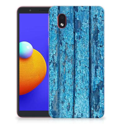 Samsung Galaxy A01 Core | Bumper Hoesje | Wood Blue
