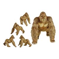 Decoratieve figuren Gorilla Gouden Hars (30 x 35 x 44 cm) - thumbnail