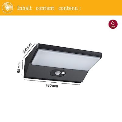 Paulmann 94335 Wandlamp op zonne-energie Energielabel: A (A - G) 3 W Warmwit Donkergrijs
