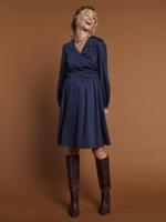 Gekruiste zwangerschapsjurk met wikkelhals Envie de Fraise marineblauw - thumbnail