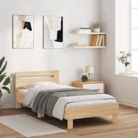 Bedframe met hoofdbord zonder matras sonoma eiken 100x200 cm - thumbnail