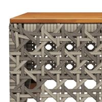 7-delige Loungeset met kussens poly rattan grijs - thumbnail