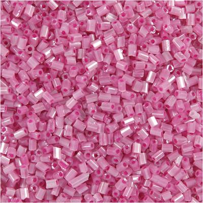 Creativ Company Rocailles 2-cut, d 1,7 mm, afm 15/0, gatgrootte 0,5 mm, roze, 25 gr/ 1 doos Creativ Company Rocailles 2-cut, d 1,7 mm, afm 15/0, gatgrootte 0,5 mm, roze, 25 gr/ 1 doos