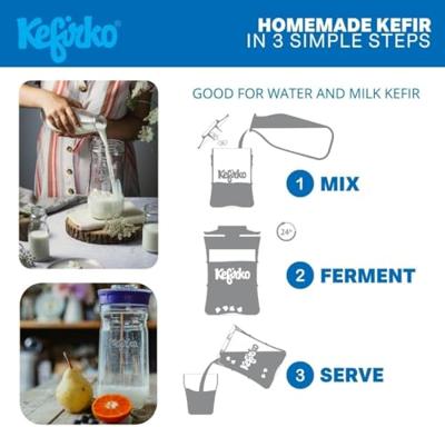 Kefirko Melk en water kefir maker 900 ml.