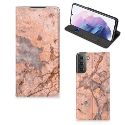 Samsung Galaxy S21 Plus | Standcase | Marmer Oranje