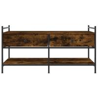 Salontafel 99x50x50 cm bewerkt hout gerookt eikenkleurig - thumbnail