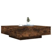 Salontafel 100x100x31 cm bewerkt hout gerookt eikenkleurig - thumbnail