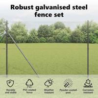 VidaXL Afrasteringspaal grijs 10 x 1,5 m (16 x 16 mm gaas) - thumbnail