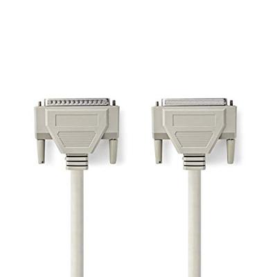 Nedis Seriële Kabel | D-SUB 25-Pins Male | D-SUB 25-Pins Female | Vernikkeld | Rond | PVC | Ivoor | Polybag 5.00 m 5.00 m