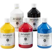 Creativ Company Acryl verf, semi-glanzend, primair kleuren, 5x500 ml/ 1 doos - thumbnail