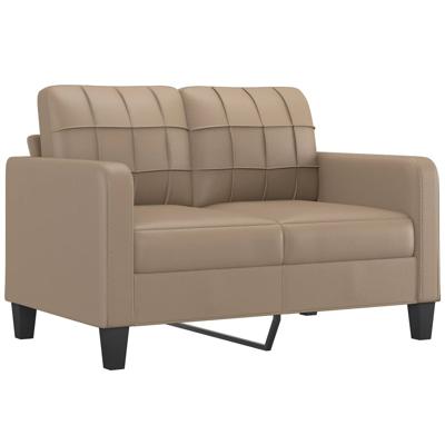 2-delige Loungeset met kussens kunstleer cappuccino