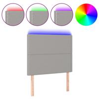 Hoofdbord LED 144x5x118/128 cm stof lichtgrijs - thumbnail