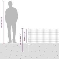VidaXL Hek met paal zilver 0,6 x 10 m staal - thumbnail