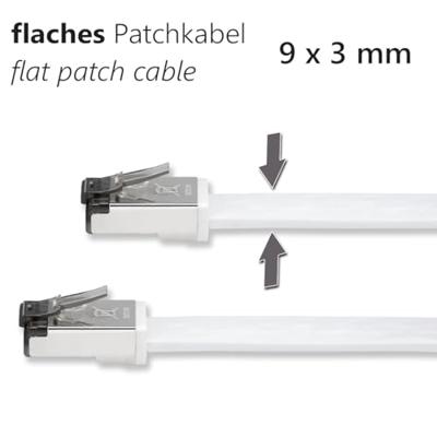 Maxtrack TI56-10L RJ45 Netwerkkabel, patchkabel CAT 8.1 U/FTP 10 m Wit Plat 1 stuk(s)