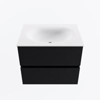 MONDIAZ VICA 60cm badmeubel onderkast Urban 2 lades. Wastafel MOON midden zonder kraangat, kleur Talc. - thumbnail