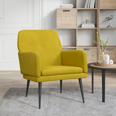 Fauteuil 62x79x79 cm fluweel geel Fauteuil 62x79x79 cm fluweel geel
