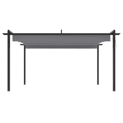 Tuinprieel met uittrekbaar dak 4x3 m antracietkleurig