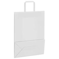 VidaXL Papieren zakken 250 st met hengsels 26x12x35 cm wit - thumbnail