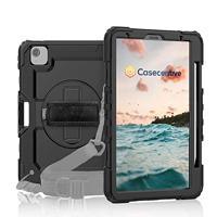 Casecentive Handstrap Pro Hardcase met handvat iPad Air 10.9 2020 / 2022 zwart - thumbnail