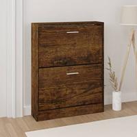 VidaXL Schoenenkast 59x17x81 cm bewerkt hout gerookt eikenkleurig - thumbnail