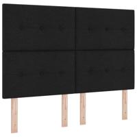 LED Hoofdbord met LED-striplichten Zwart 160 cm Polyester - thumbnail