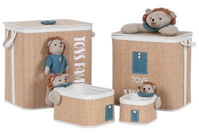 Wasmand Home ESPRIT Groen Natuurlijk Kinderen 44 x 44 x 45 cm 4 Onderdelen