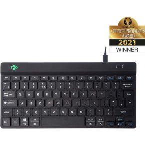 R-GO Tools Compact Break (RGOCOUKWDBL) Toetsenbord Kabelgebonden QWERTY, UK-Engels Zwart Ergonomisch