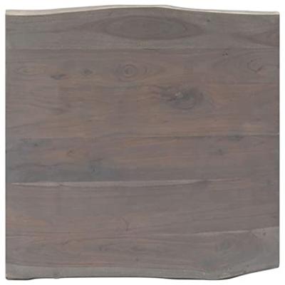 Salontafel met natuurlijke randen 60x60x40 cm acaciahout grijs - thumbnail