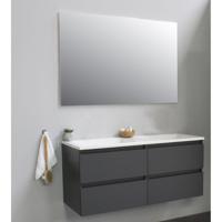 On-Line Badkamermeubelset - 120 cm - Voorgemonteerd - Acryl Wastafel - Kraangat naar Keuze - Spiegel - Mat Antraciet - thumbnail