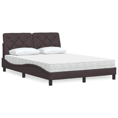 Bed met matras stof donkerbruin 120x200 cm