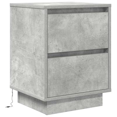 Nachtkastjes met LED-verlichting 2 st 38x34x50 cm betongrijs Nachtkastjes met LED-verlichting 2 st 38x34x50 cm betongrijs