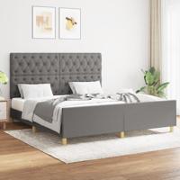 Bedframe zonder matras stof donkergrijs 160x200 cm - thumbnail