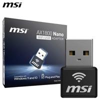 MSI AX1800 Nano WiFi USB Adapter interfacekaart/-adapter USB 2.0 - thumbnail
