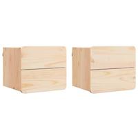 Nachtkastje 2 pcs Bruin 39 x 34 x 33 cm Massief grenenhout - thumbnail