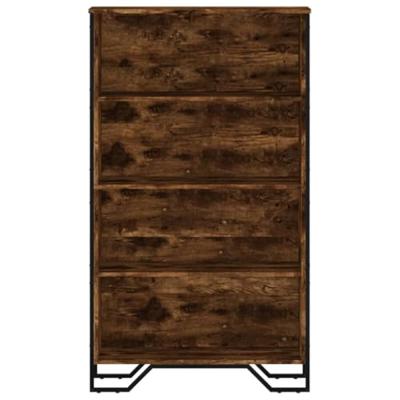 Boekenkast 80x31x137,5 cm bewerkt hout gerookt eikenkleurig