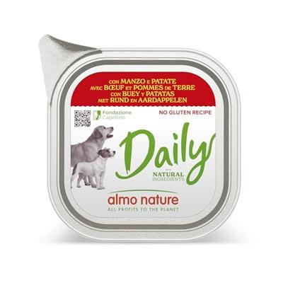 Almo Nature Daily met rund en aardappelen natvoer hond 64 x 100 g