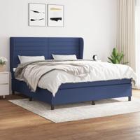 Boxspring met matras stof blauw 180x200 cm - thumbnail