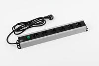 Bachmann 300.003 Stekkerdoos met schakelaar 6-voudig RVS-optiek Randaarde stekker 1 stuk(s) - thumbnail