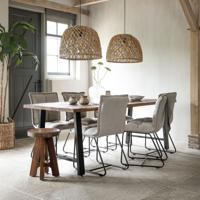 DTP Home Eettafel 'Timber' Hout en staal, 225 x 90cm - thumbnail