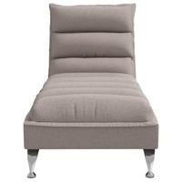 Massage chaise longue met kussens stof taupe - thumbnail