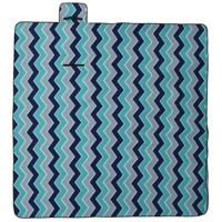 VidaXL Picknickkleed opvouwbaar golven 200x200 cm fluweel blauw - thumbnail