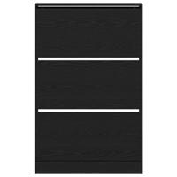 Schoenenkast Zwart eiken 80 x 21 x 125.5 cm Bewerkt hout - thumbnail