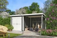 Outdoor Life Lars Tuinhuis 500x250 cm 28 mm vuren Green Grey-wit gecoat- Lessenaarsdak- Hout- Outdoor Life - thumbnail