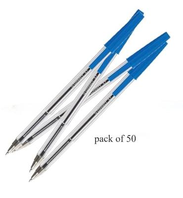 Q-CONNECT balpen, met dop, 0,7 mm, medium punt, blauw, doos van 50 stuks