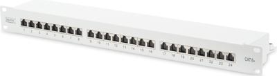 Digitus DN-91624S-EA 24 poorten Netwerkpatchpaneel 483 mm (19) CAT 6A 1 HE Grijs-wit (RAL 7035) Ingericht