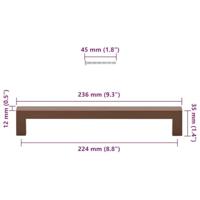 Handvatten 5 st 224 mm roestvrij staal bronskleurig - thumbnail